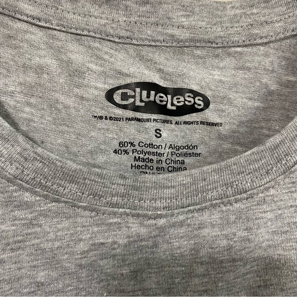 Clueless gray short sleeve tee shirt top #whatever size small - Picture 5 of 5